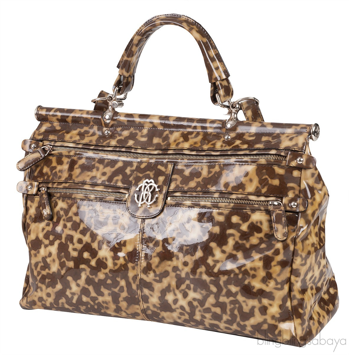 Grande Diva Patent Leopard Bag