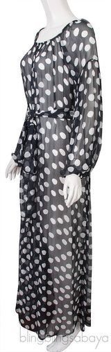 Polka-dot Chiffon Nightdress