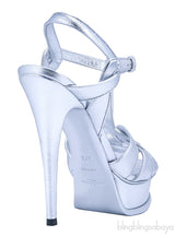 Tribute T-Strap Silver Sandals
