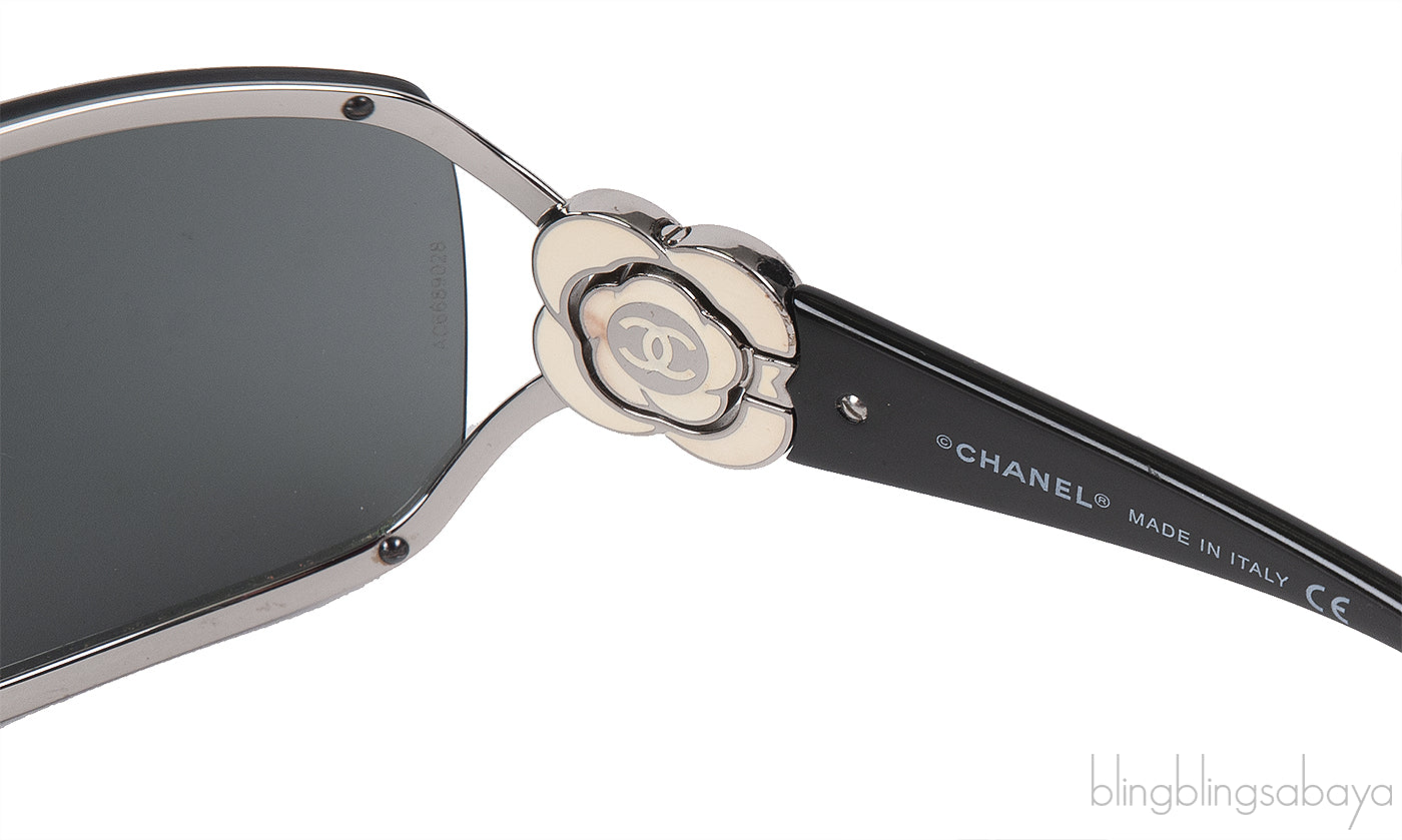 Chanel Camellia CC 4164-B Black Sunglasses