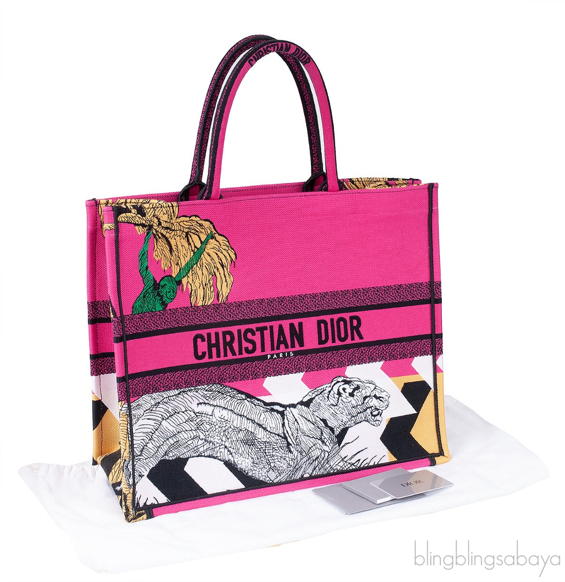 Large Dior Book Tote Pink