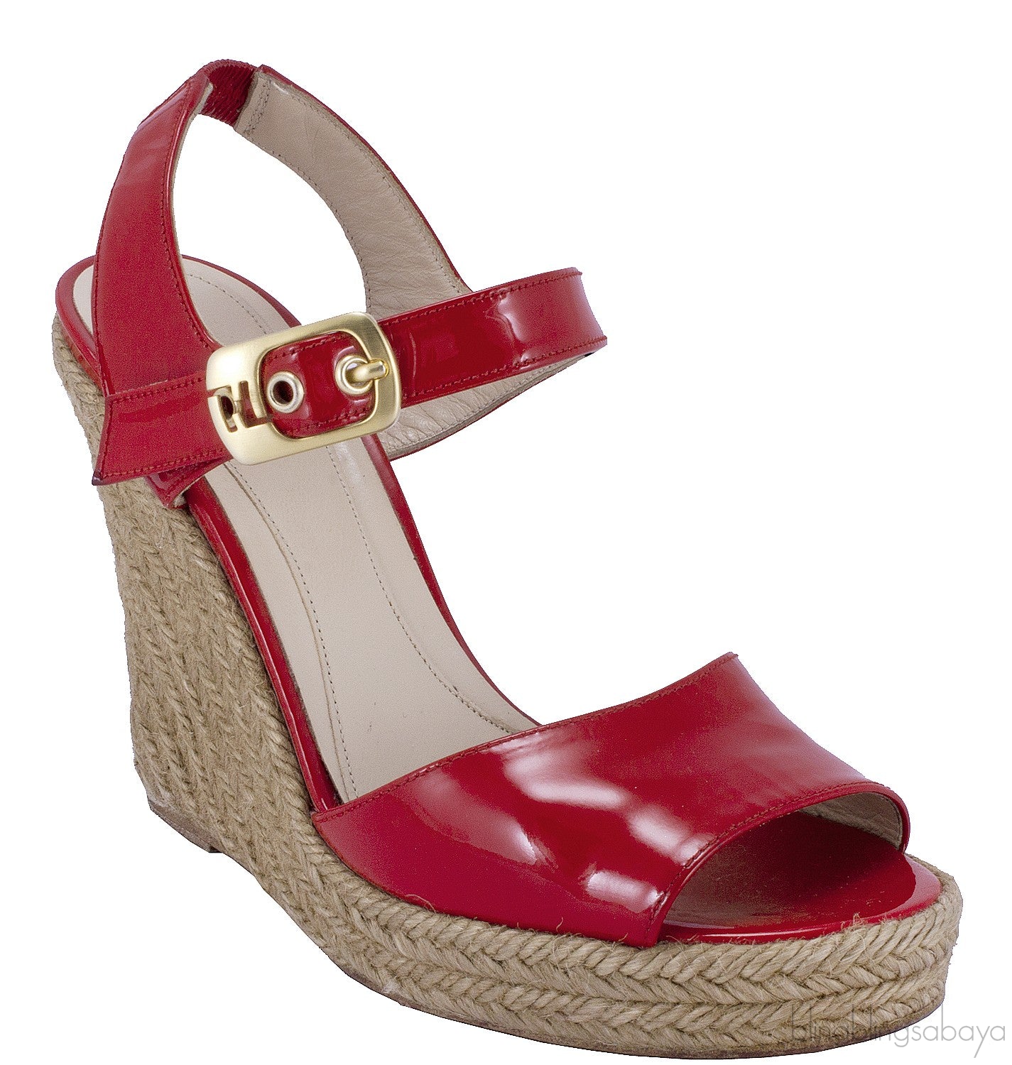 Red Patent Wedge Sandals