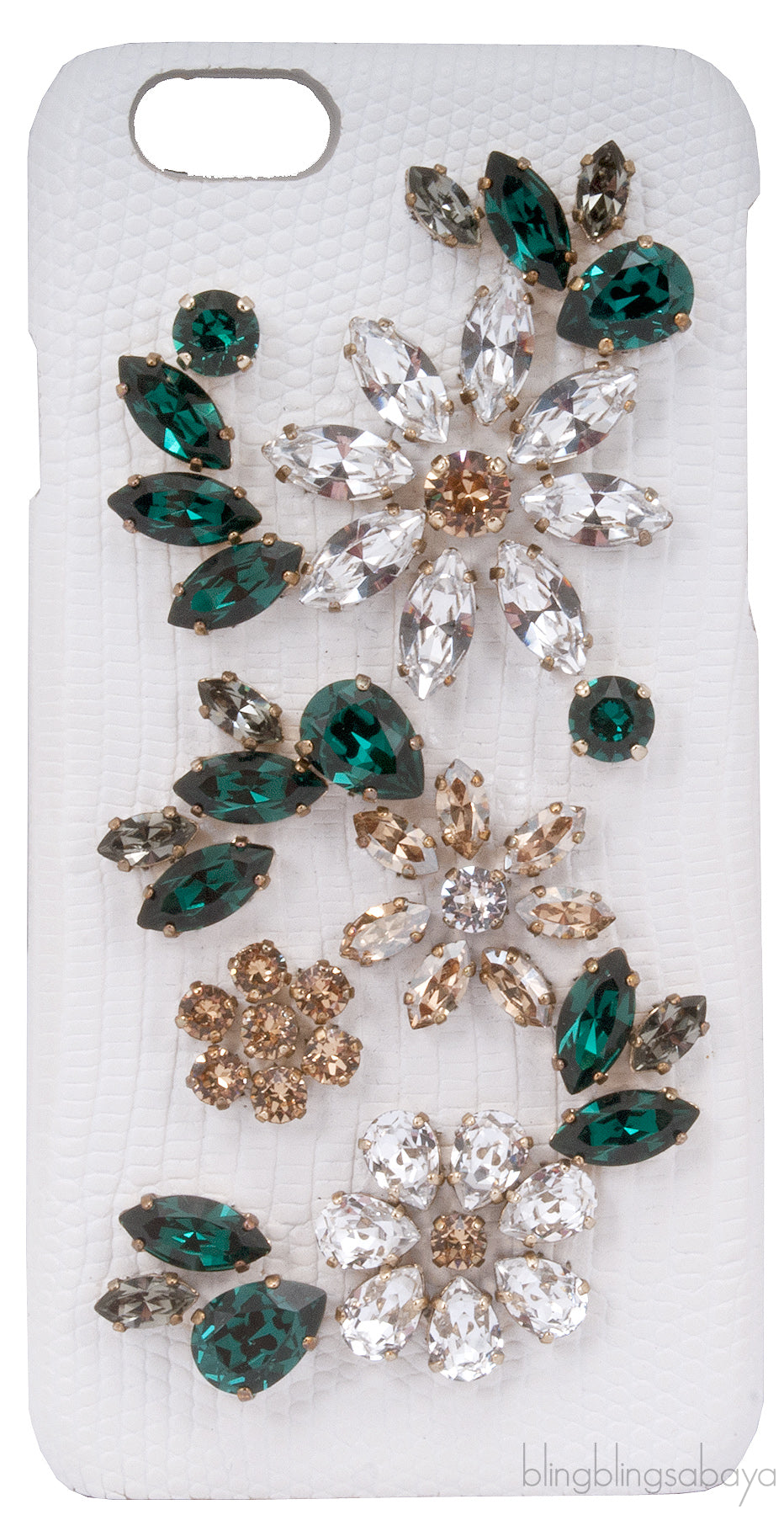 Crystal Embellished White Iphone Case