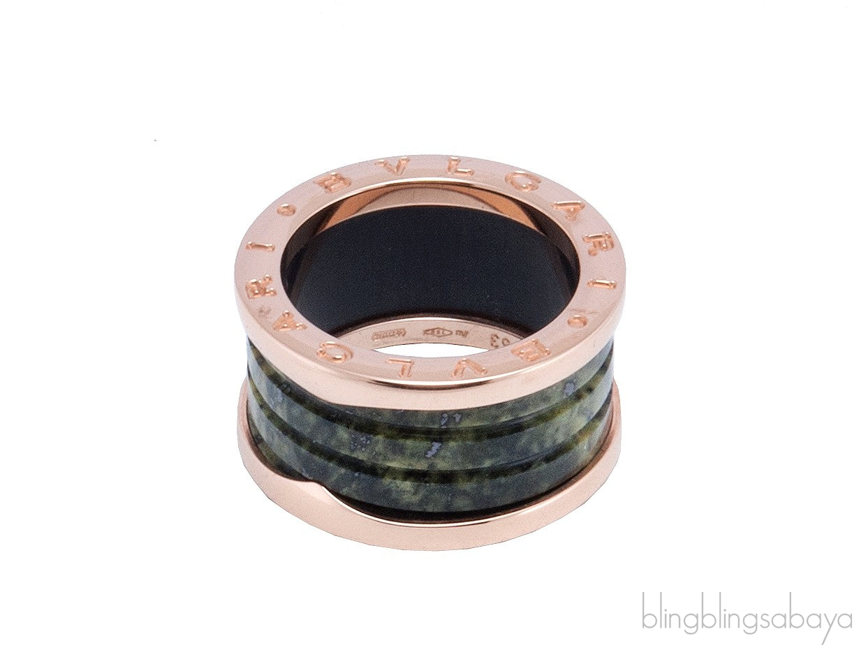 B.Zero1 Rose Gold Marble Ring