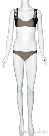 Metallic Knox Lattice Trimmed Bikini & Top
