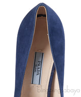 Prada Blue Crystal Peep Toe Pump 38
