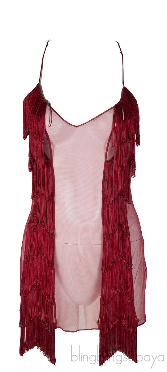 Red Fringe Camisole Top