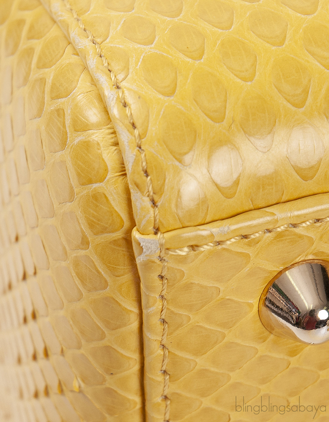 Lady Dior Large Yellow Python PHW