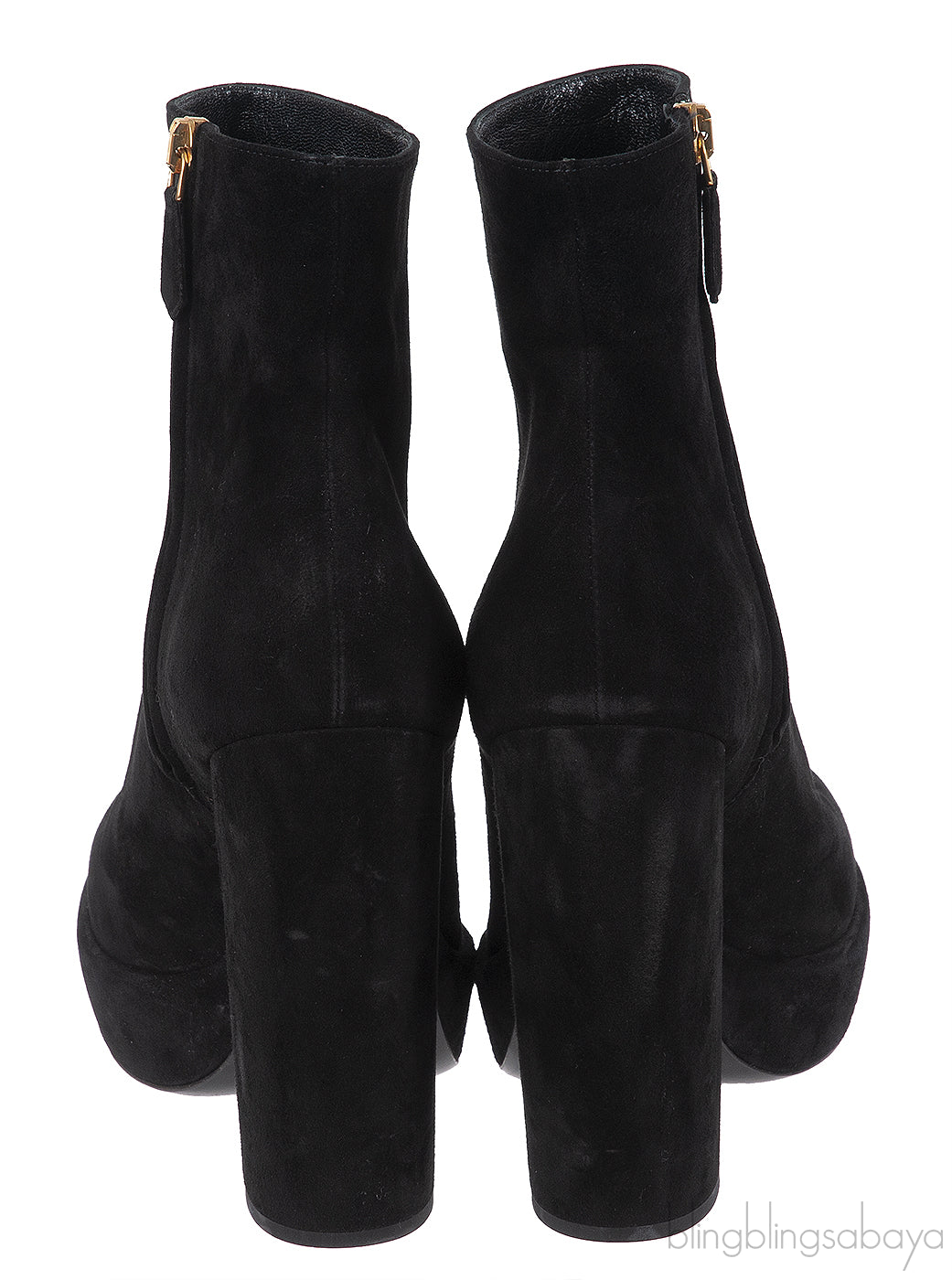 Prada Black Velvet Platform Boots