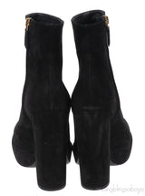 Prada Black Velvet Platform Boots
