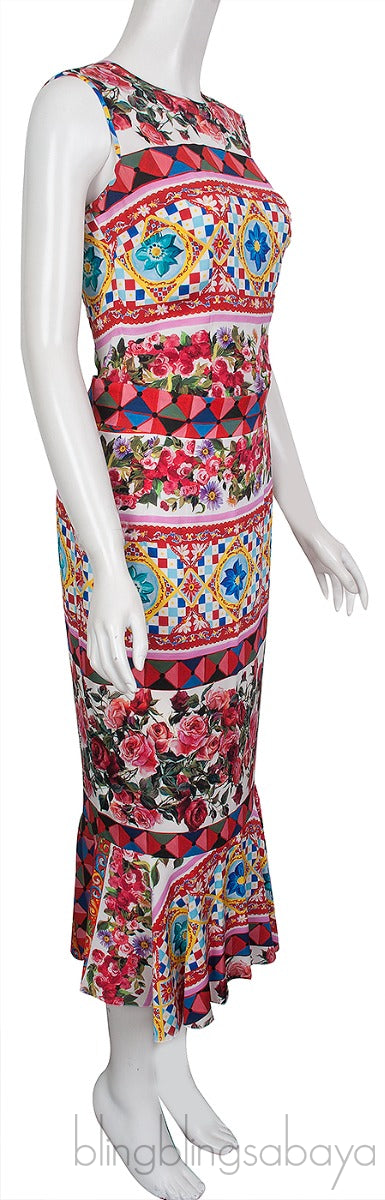 Mambo Print Peplum Skirt & Sleeveless Top