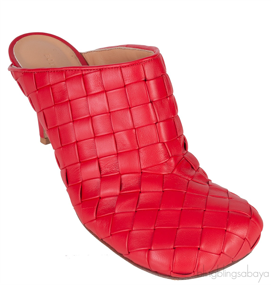 Bottega Veneta Red Bold Intrecciato Mule