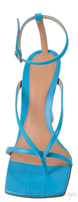 Blue Stretch Leather Sandals