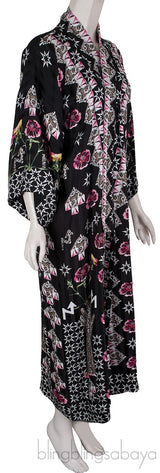Flux Printed Black Kimono