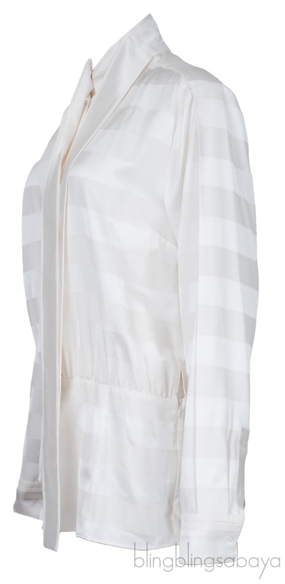 Satin Stripe Ivory Shirt
