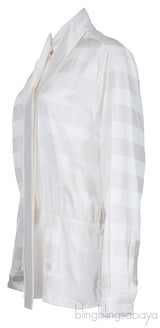 Satin Stripe Ivory Shirt