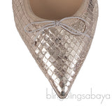 Christian Louboutin Gold Bow Flat Pointed Shoes