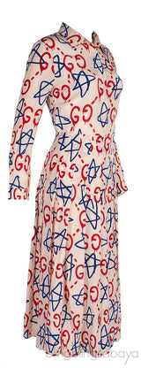 White GG Printed Shirt & Skirt
