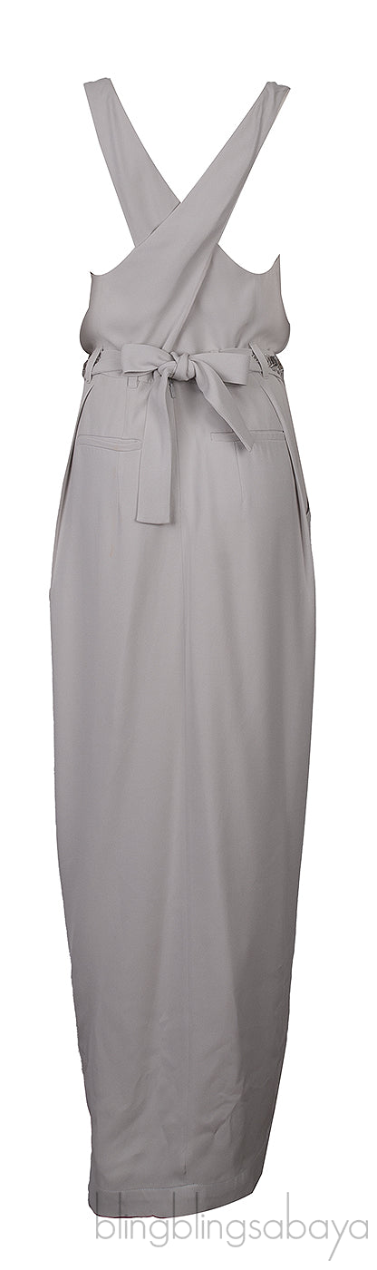 Grey Crystal Belted Dress