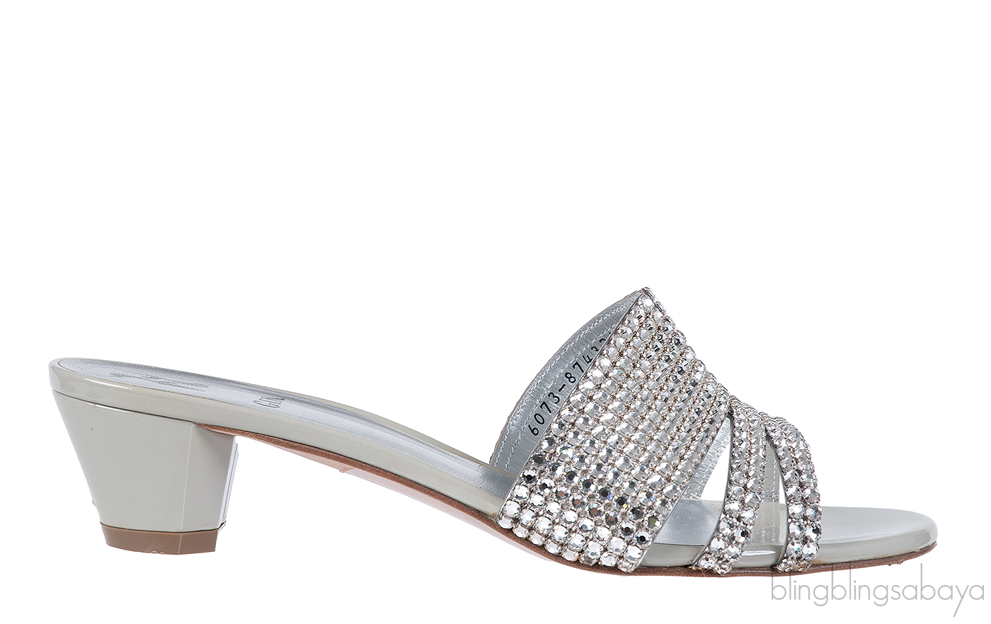 Gina Silver Crystal Grey Utah Sandals