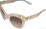 Cat Eye Filigree Gold Tone Sunglasses