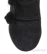 Ulyana Mink Pompom Suede Ankle Boots  39