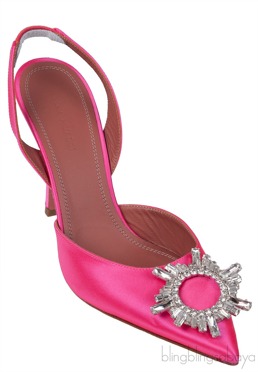 Begum Crystal-embellished Satin Slingback Pump
