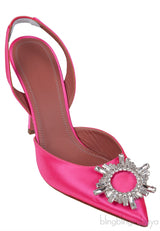 Begum Crystal-embellished Satin Slingback Pump