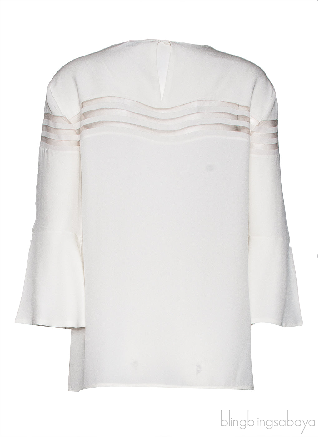 White Third-Quarter Sleeves Blouse