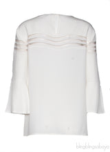 White Third-Quarter Sleeves Blouse