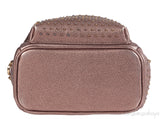 Metallic Leather Studded Mini Backpack