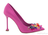 Fuchsia Crystal Vamp Heels