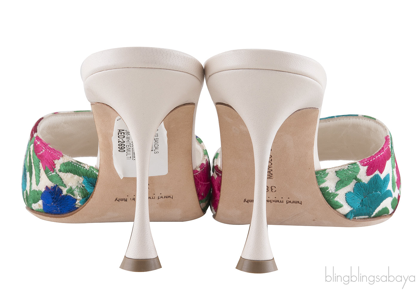 White Flower Embroidered Sandals