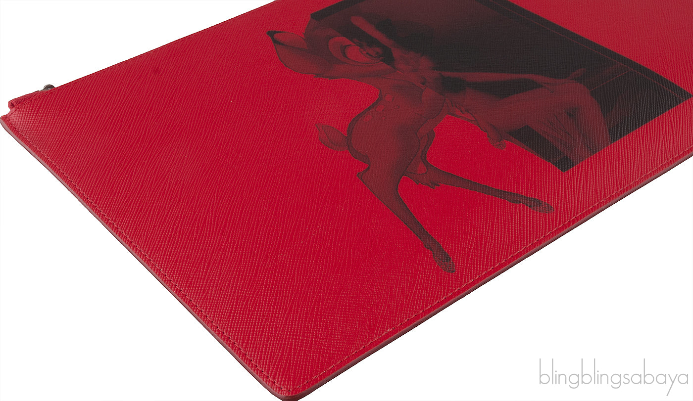 Red Iconic Print Pouch