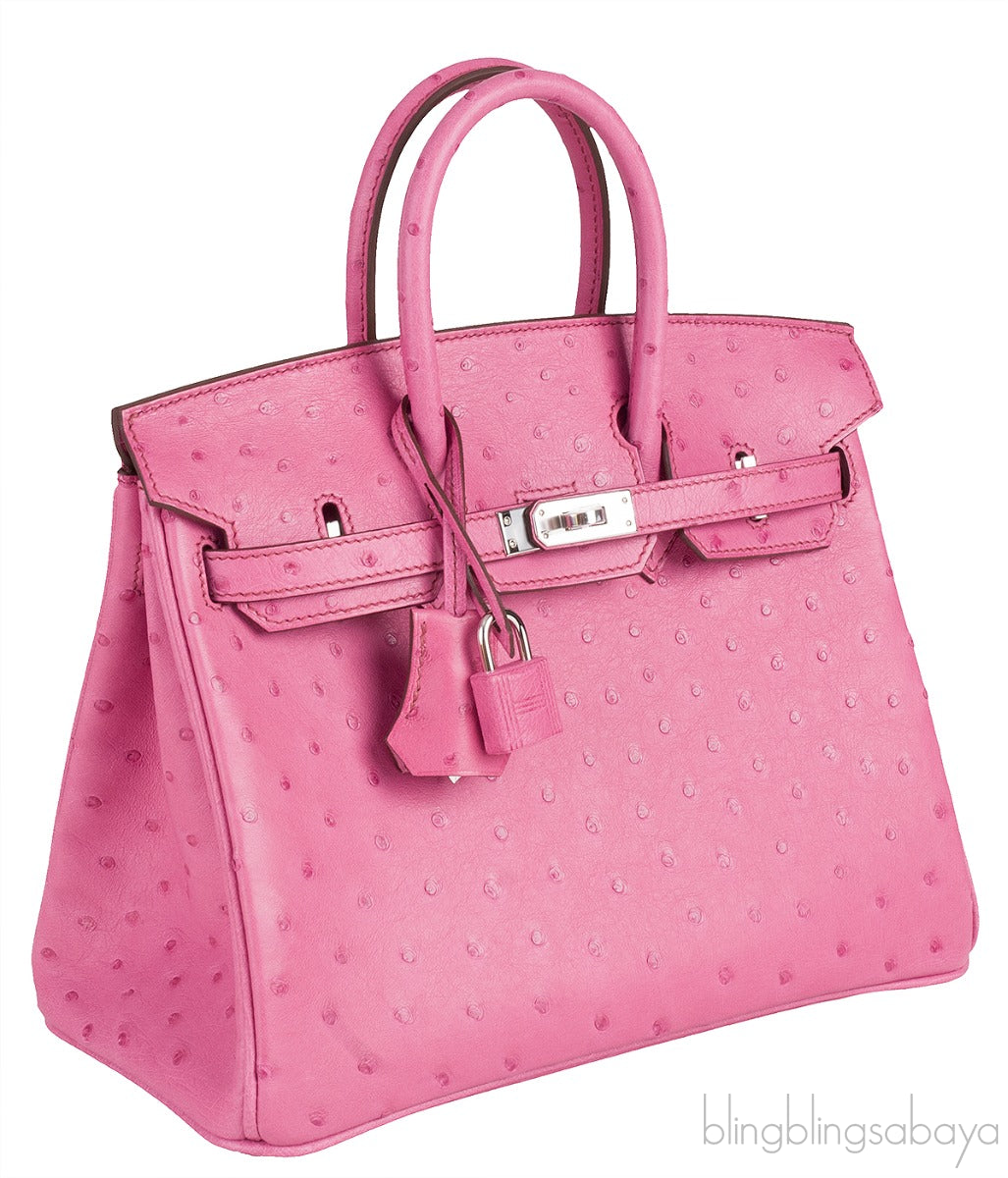 Birkin 25 Fuchsia Ostrich PHW