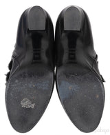 Hermes Black Leather and Fur Ankle Boots