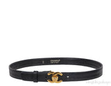 Chanel Black Caviar CC Turnlock Vintage Belt
