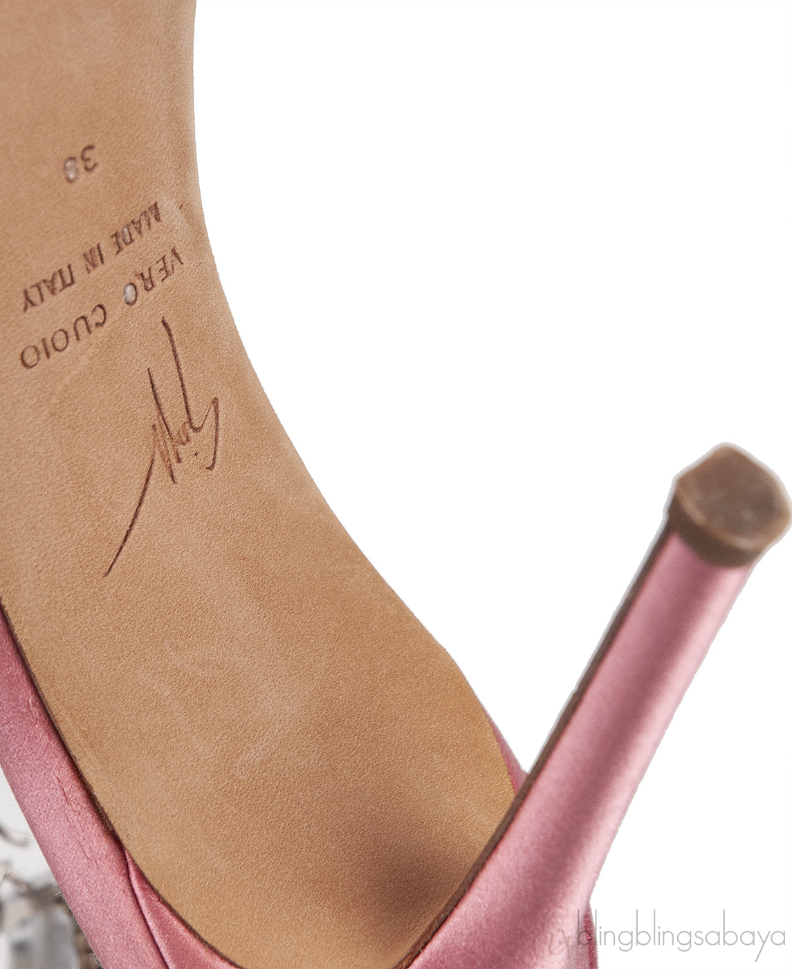Light Pink Satin Crystal Embellished Sandals