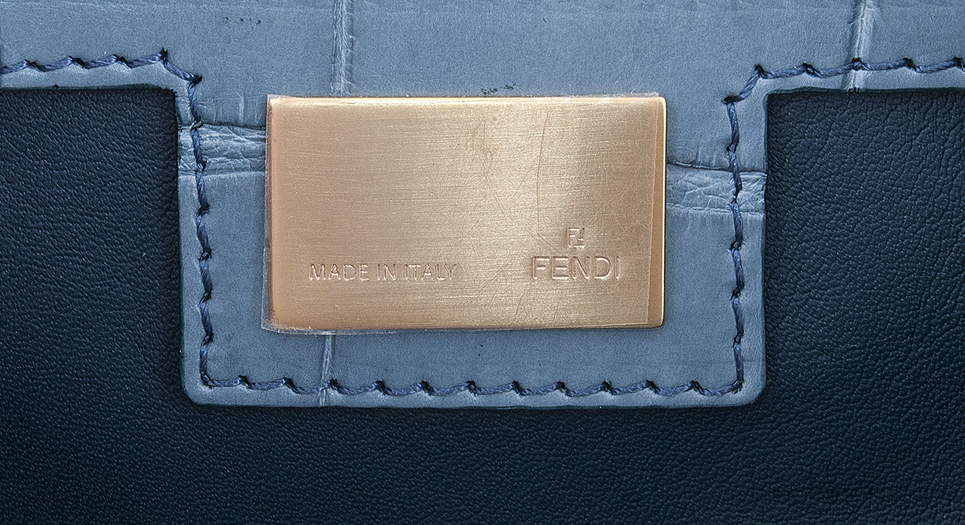 Twin Alligator Blue Jean Tote Bag