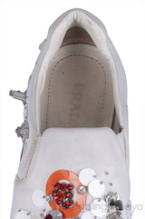 White Sequin Embellished Sneakers