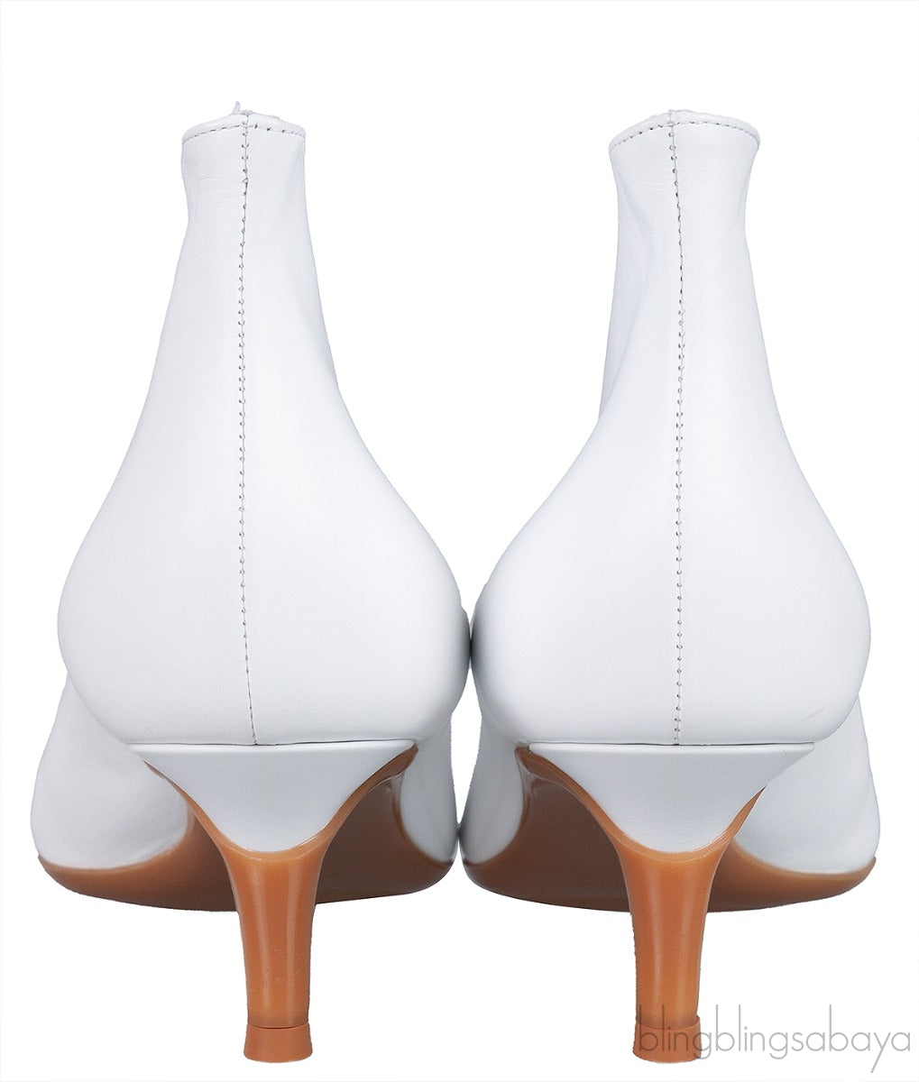 White Pointed Toe Heels