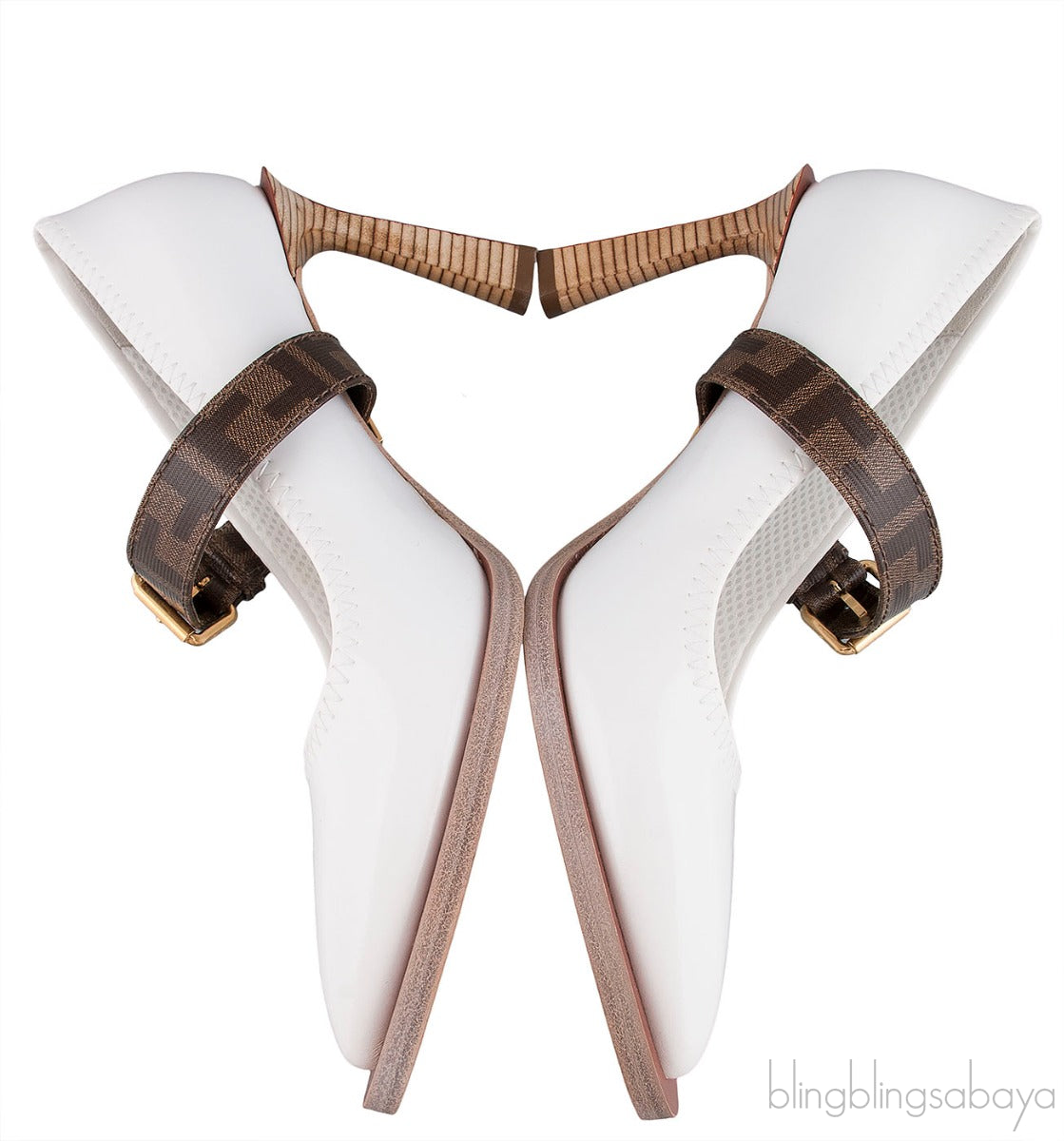 White Mary Jane FF Strap Heels