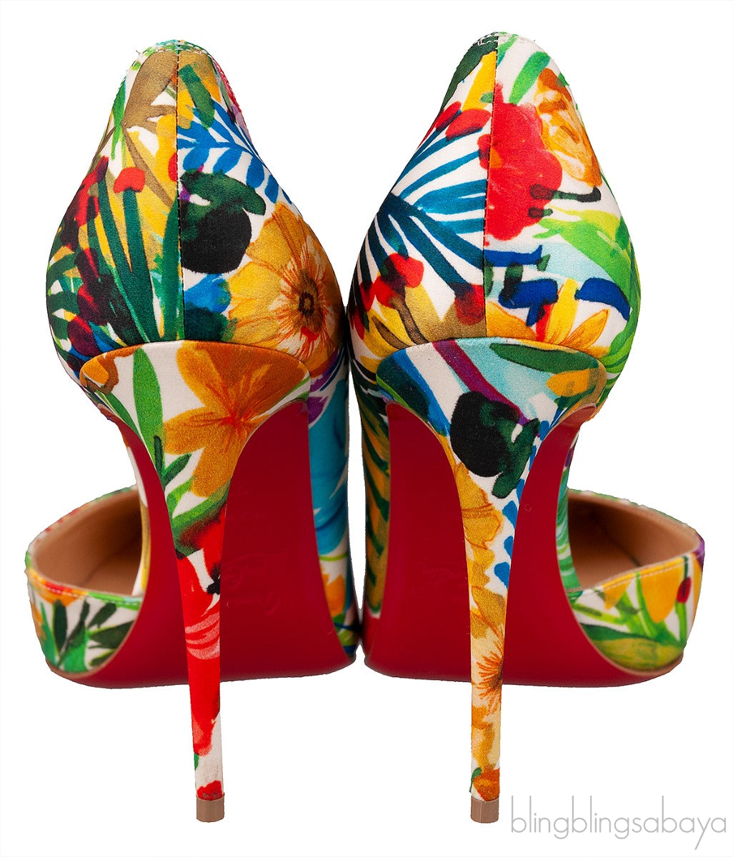 Satin Floral Iriza Pumps 100