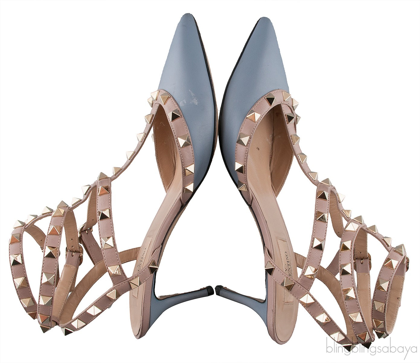 Blue Grey Nude Slingback