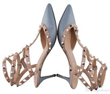 Blue Grey Nude Slingback
