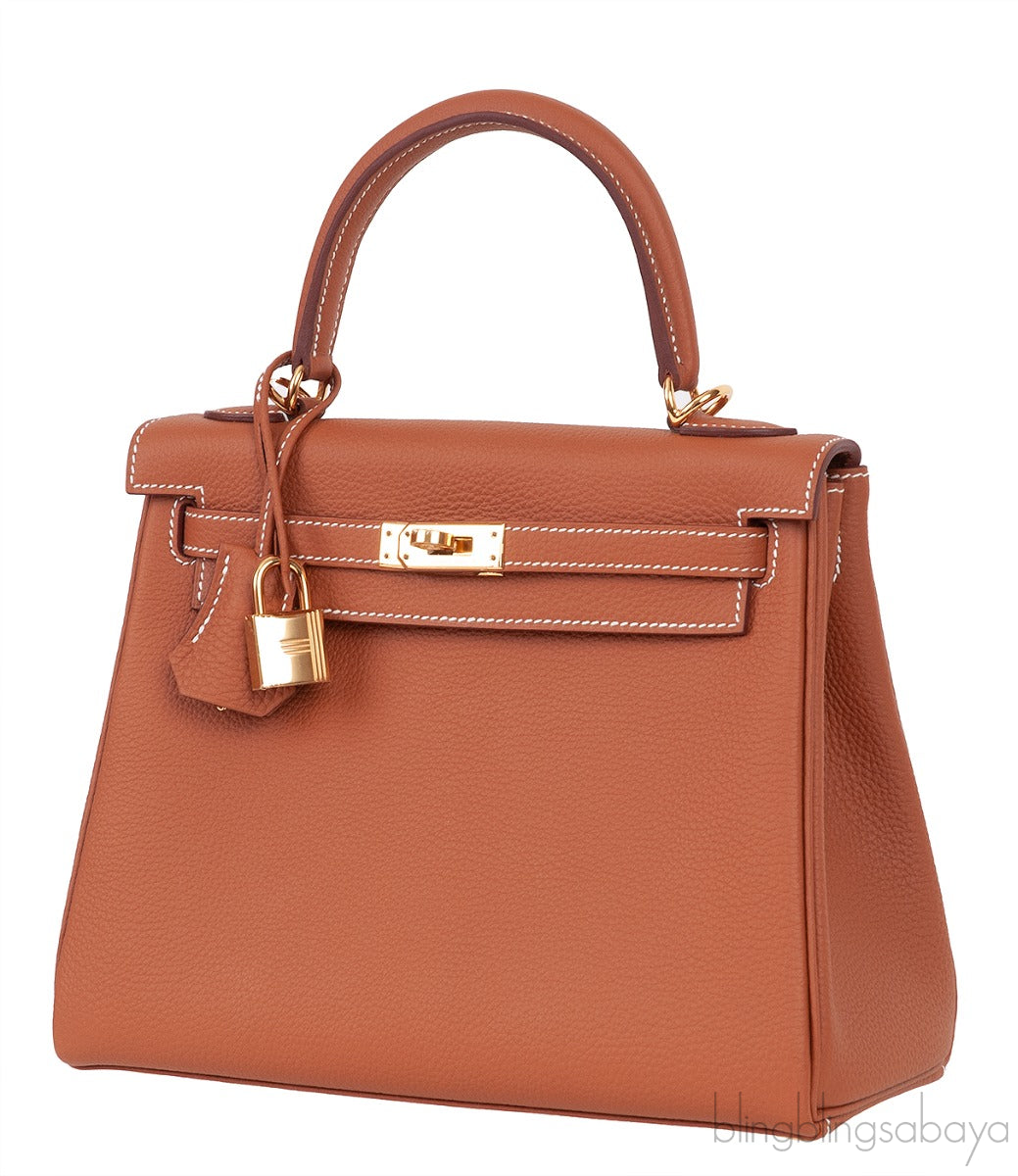 Kelly 25 Gold Togo Retourne GHW