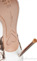Metallic Laser Cut Wings White Sandals