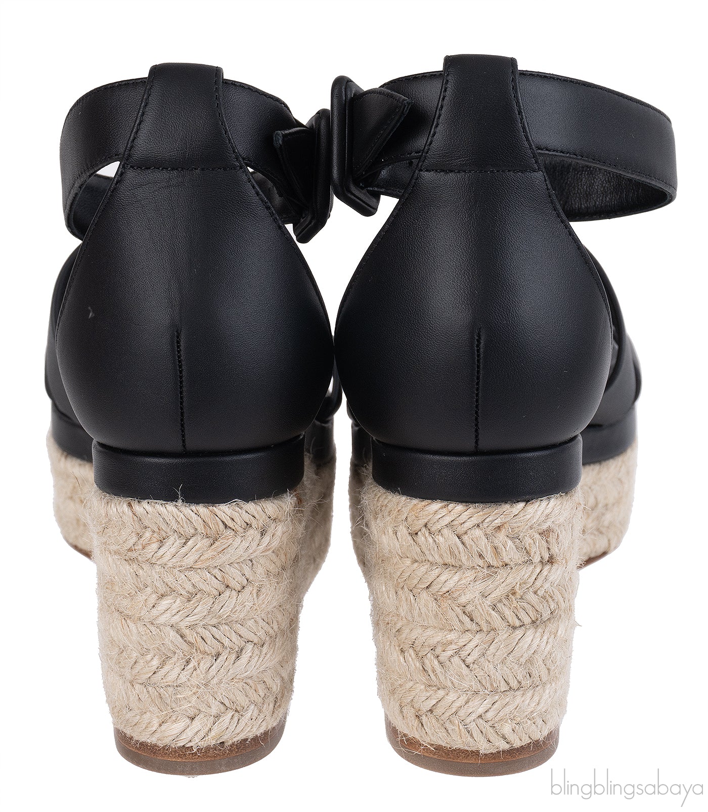 Hermes Black Elda Espadrille in Calfskin