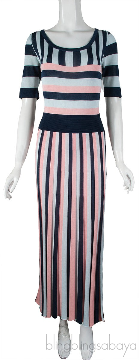 Striped Stretch Knitted Dress