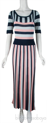 Striped Stretch Knitted Dress